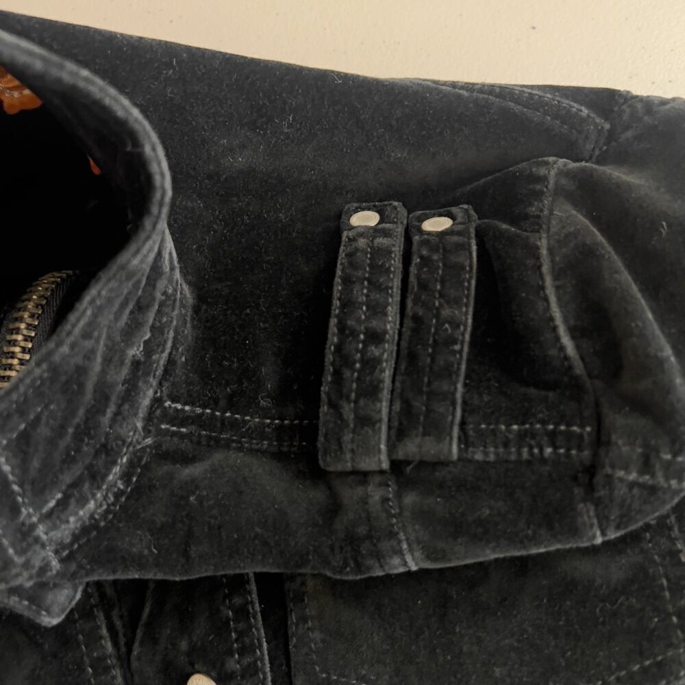 Twill Twenty Two Black Velvet Bling Military Jacket with Rhinestones P - Picture 8 of 14